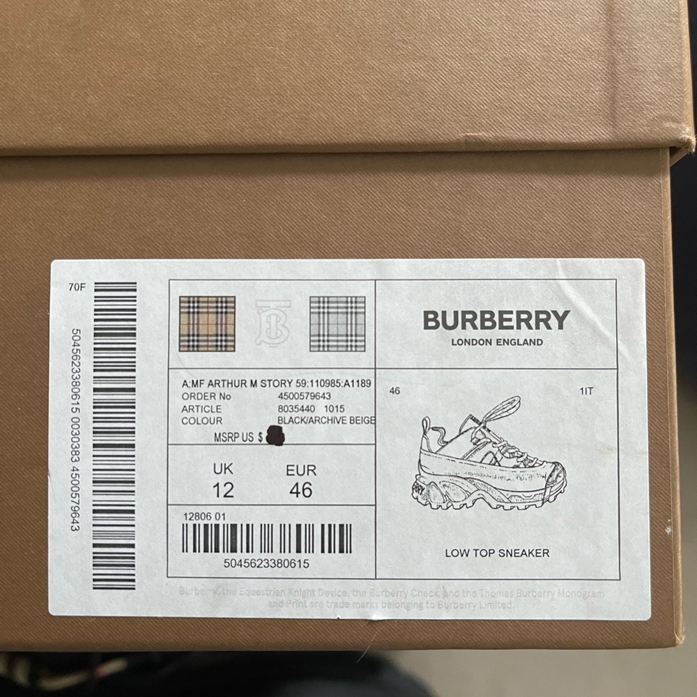 Burberry Mens Low Top Sneaker - Picture 3 of 5